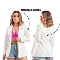 Blazer Feminino Maxi Alongado estilo casaquinho Cardigan