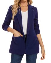 Blazer feminino MINTLIMIT, casual, justo, azul marinho L Blazer feminino MINTLIMIT, casual, justo, azul marinho L