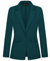 Blazer feminino MINTLIMIT com botão de lapela entalhado azul escuro S Blazer feminino MINTLIMIT com botão de lapela entalhado azul escuro S