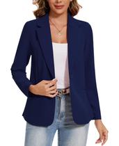 Blazer feminino MINTLIMIT com botão de lapela entalhado azul marinho