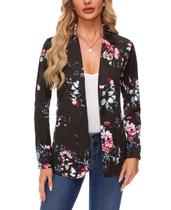 Blazer feminino MINTLIMIT com botão floral preto XL