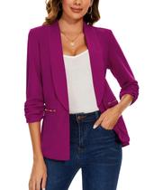 Blazer feminino MINTLIMIT, gola de xale aberta, frontal, 2GG Blazer feminino MINTLIMIT, gola de xale aberta, frontal, 2GG