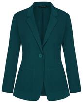 Blazer feminino MINTLIMIT, lapela entalhada, aberta, verde M Blazer feminino MINTLIMIT, lapela entalhada, aberta, verde M