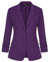 Blazer feminino MINTLIMIT, lapela entalhada, decote em V, roxo, GG Blazer feminino MINTLIMIT, lapela entalhada, decote em V, roxo, GG