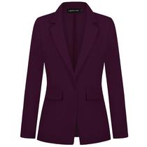 Blazer feminino MINTLIMIT, manga comprida, lapela entalhada, roxo, 2GG