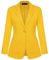 Blazer feminino MINTLIMIT manga longa com lapela amarela M