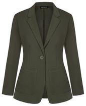 Blazer Feminino MINTLIMIT Manga Longa com Lapela Entalhada Verde Blazer Feminino MINTLIMIT Manga Longa com Lapela Entalhada Verde