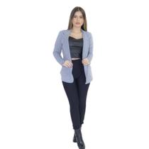 Blazer feminino moletinho com botões forrado e lapela Blazer feminino moletinho com botões forrado e lapela