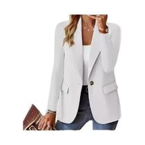 Blazer Feminino Oversized Para Negócios, Jaqueta De Manga Longa Com Lapela, Casual E Elegante