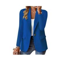 Blazer Feminino Oversized Para Negócios, Manga Longa, Lapela, Casual E Elegante