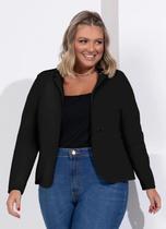 Blazer Feminino Plus Size Moletinho Grandes Social Casaco Inverno