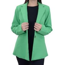 Blazer Feminino Seiki Alfaiataria Verde Folha - 41022 Blazer Feminino Seiki Alfaiataria Verde Folha - 41022