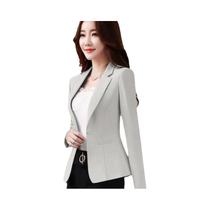 Blazer Feminino Slim Fit Chiffon - Manga Comprida, Cor Doce, Botão Único
