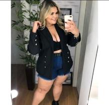 Blazer Feminino Tamanho Grande Plus Size Com Botões