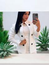 Blazer feminino trico mousse slim alfaiataria