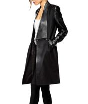 Blazer feminino xxxiticat de couro preto