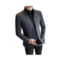 Blazer Formal Masculino Branco E Preto De Botão Único, Jaqueta De Terno, Roupa De Palco, Casaco Para Blazer Formal Masculino Branco E Preto De Botão Único, Jaqueta De Terno, Roupa De Palco, Casaco Para