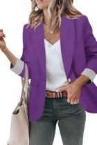 Blazer Genhoo feminino casual com bolso para escritório roxo XXL