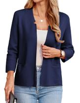 Blazer GRACE KARIN feminino casual com gola entalhada azul marinho