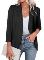 Blazer Happy Sailed Open Front, manga 3/4 para mulheres