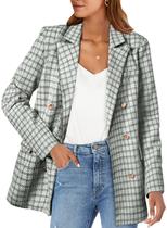 Blazer Happy Sailed para mulheres com gola de lapela e peito duplo