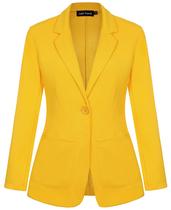 Blazer LADI TREND amarelo claro para mulheres de manga comprida tamanho XL