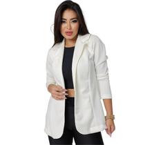 Blazer Longo Feminino Acinturado Slim Varias Cores Bengaline Blazer Longo Feminino Acinturado Slim Varias Cores Bengaline