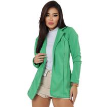 Blazer Longo Feminino Acinturado Slim Varias Cores Bengaline