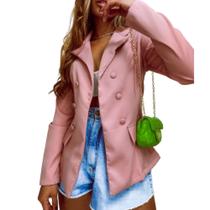 Blazer Luxo Botões Forrados Moda Feminina R068