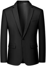 Blazer MAGE MASCULINO de um botão, ajuste justo, leve, preto