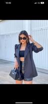 Blazer manga longa cor preto