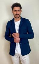 Blazer Masculino de Moletom Tony Menswear Slim Fit Azul Marinho - Confortável e Versátil Blazer Masculino de Moletom Tony Menswear Slim Fit Azul Marinho - Confortável e Versátil