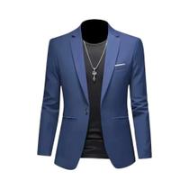 Blazer Masculino Slim Fit Casual De Botão Único Sem Necessidade De Passar a Ferro - Tendência Outono