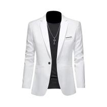 Blazer Masculino Slim Fit Casual De Botão Único Sem Necessidade De Passar a Ferro - Tendência Outono