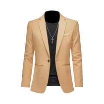 Blazer Masculino Slim Fit Casual De Botão Único Sem Necessidade De Passar a Ferro - Tendência Outono