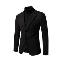 Blazer Masculino Slim Fit De Botão Único Para Negócios E Casual, Cor Sólida, Jaqueta De Blazer Masculino Slim Fit De Botão Único Para Negócios E Casual, Cor Sólida, Jaqueta De