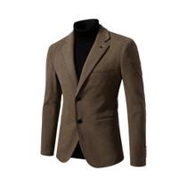 Blazer Masculino Slim Fit De Cor Sólida Com Bolso Para Outono/Inverno - Estilo Casual De Negócios Blazer Masculino Slim Fit De Cor Sólida Com Bolso Para Outono/Inverno - Estilo Casual De Negócios