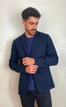 Blazer Masculino Slim Fit de Sarja Azul Marinho - Tony Menswear