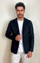 Blazer Masculino Slim Fit de Sarja Preto - Tony Menswear