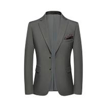 Blazer Masculino Slim Fit Em Cor Sólida Estilo Coreano Para Viagens Ao Ar Livre Casamento Moda