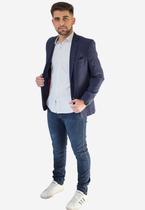 Blazer Masculino Slim Linho Azul Marinho Jordhan