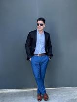 Blazer Masculino Slim Preto Algodão e Elastano Blazer Masculino Slim Preto Algodão e Elastano