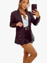 Blazer Max Alfaiataria Botões Casaco Moda Feminina R067 Blazer Max Alfaiataria Botões Casaco Moda Feminina R067