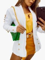 Blazer Max Alfaiataria Botões Casaco Moda Feminina R067 Blazer Max Alfaiataria Botões Casaco Moda Feminina R067