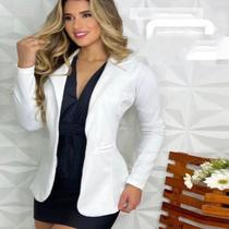 Blazer Max Alongado Casaco Feminino Acinturado Bengaline Varias Cores Oferta Relâmpago