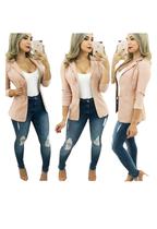 Blazer Max terninho Alfaiataria Feminino Acinturado S/forro