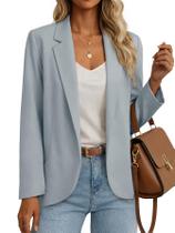 Blazer Mina Self Cardigan Blazers, jaquetas femininas, azul claro