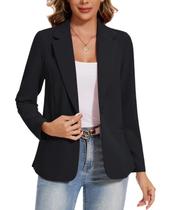 Blazer MINTLIMIT casual para mulheres com lapela entalhada, preto, tamanho M