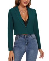 Blazer MINTLIMIT Cropped para mulheres Darkcyan L