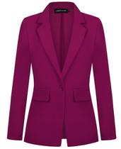 Blazer MINTLIMIT de tecido elástico violeta escuro para mulheres XL Blazer MINTLIMIT de tecido elástico violeta escuro para mulheres XL
